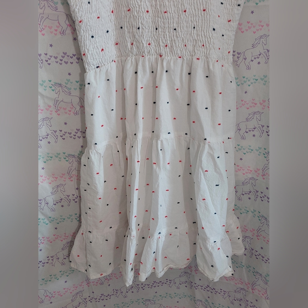 Jessica Simpson Flirty Summer Dress Sz Large Peep Hole Bodice Cotton - Picture 7 of 12